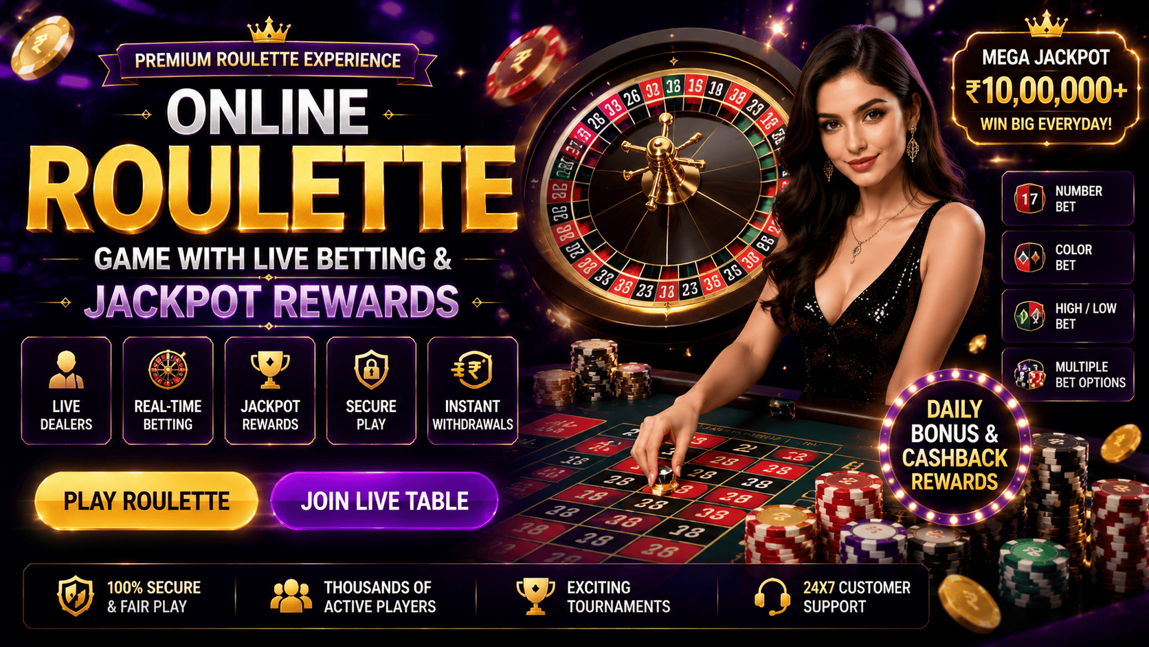 Online Roulette Game With Live Betting &amp; Jackpot Rewards